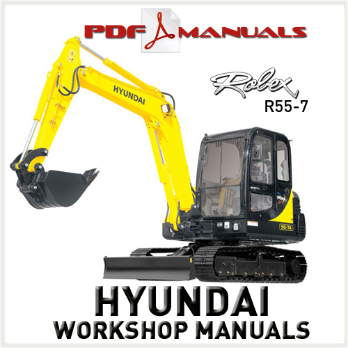 Product picture Hyundai Robex R55-7 Crawler Excavator  - Complete set of three Service / Workshop manuals for R55 7