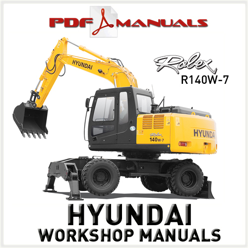 Product picture Hyundai Robex R140W-7 Wheel Excavator. Extensive Workshop / Service Manual. R140 W 7